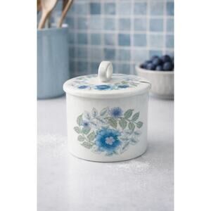 Wedgwood Clementine Sugar Bowl with Lid Blue Floral England